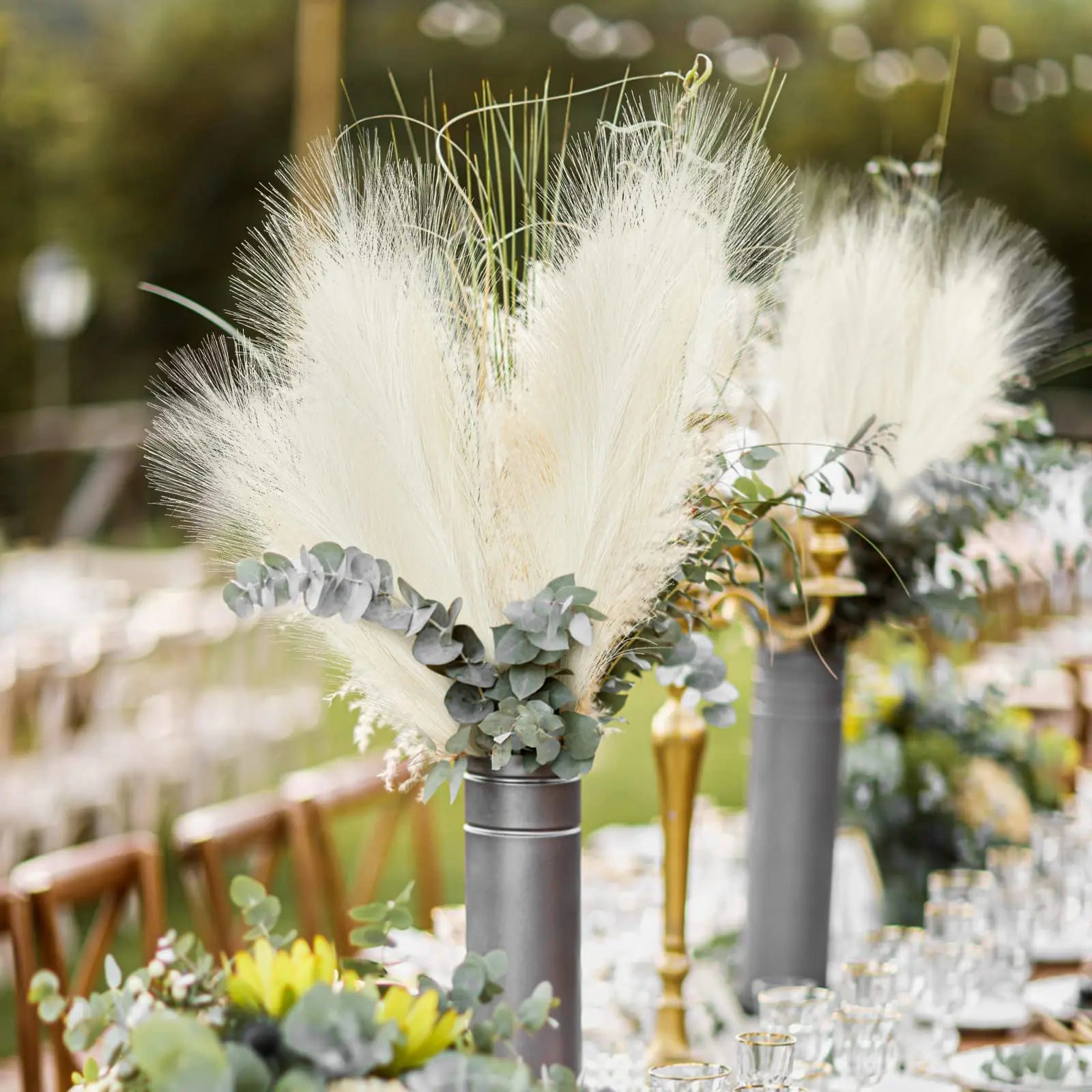 Artificial Fluffy Pampas Grass Bouquet Wedding Party Decoration Flowers Room Home Decor Flower